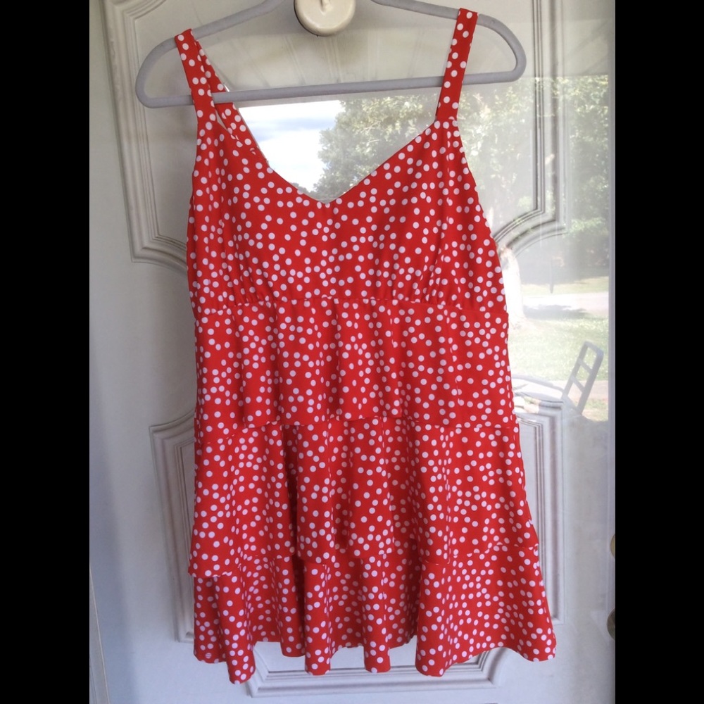 Jaclyn Smith dot swim dress Size 16